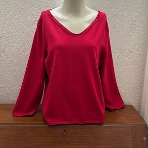 Talbots Bold Red Knit Top
